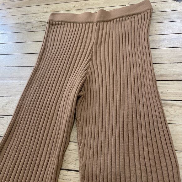 ASOS Design Pants Women 6 Tall Brown Knit Stretch High Rise Flare Ribbed Sweater - Picture 11 of 16